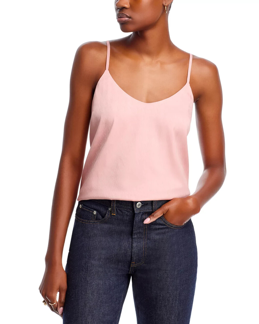 Koko + Mason Sleeveless Top Women's XL Blush Solid Scoop Neck Adjustable Strap